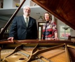 Music staff and piano