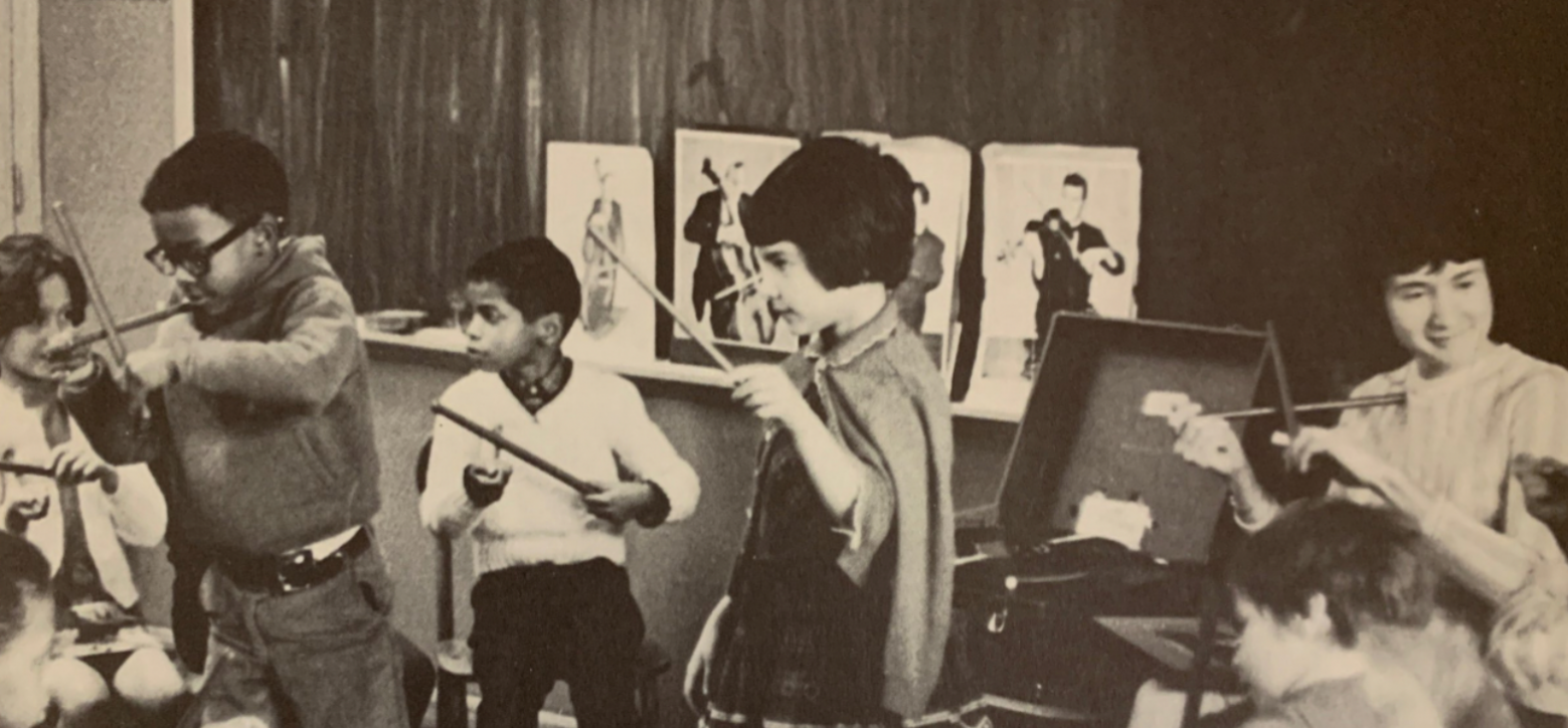 Early YA photograph of students engaging with music - c. 1969