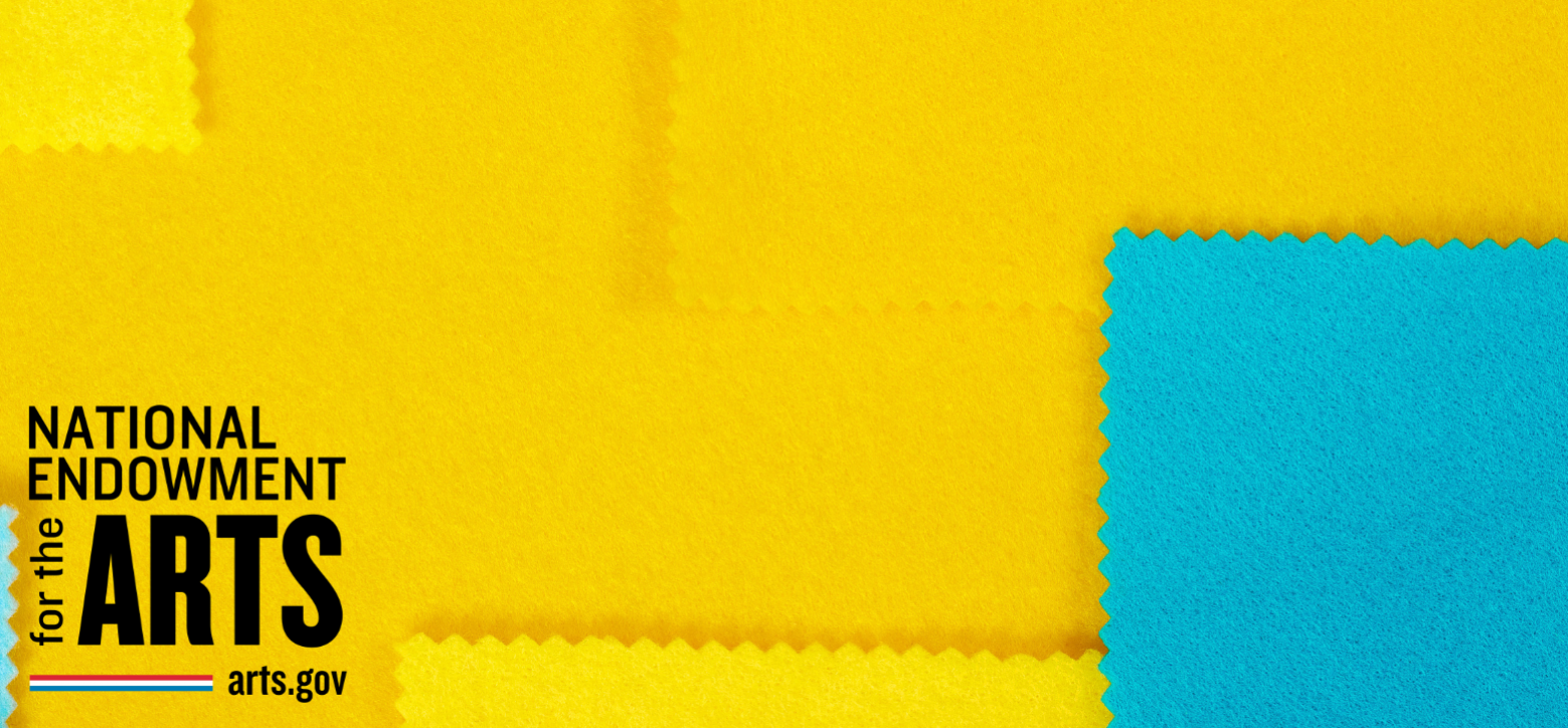 NEA logo on blue and yellow felt 