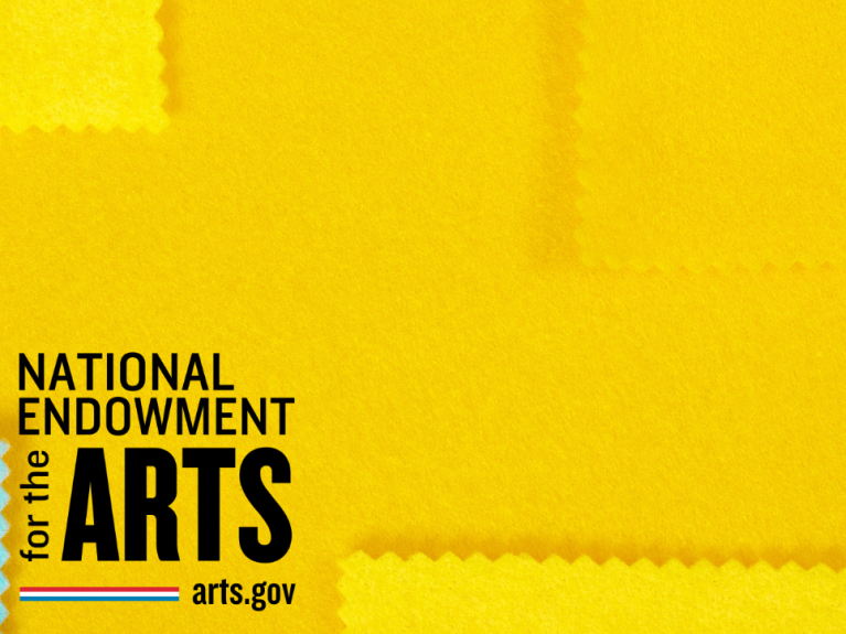 NEA logo on blue and yellow felt 